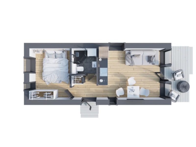 Casa Modular 38 m² con Terraza