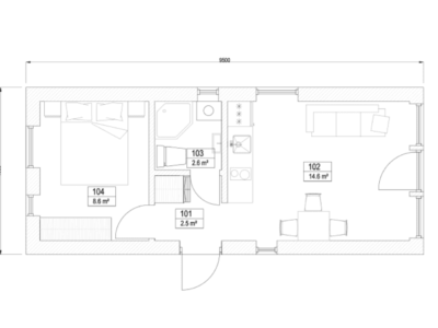 Casa Modular 38 m² con Terraza